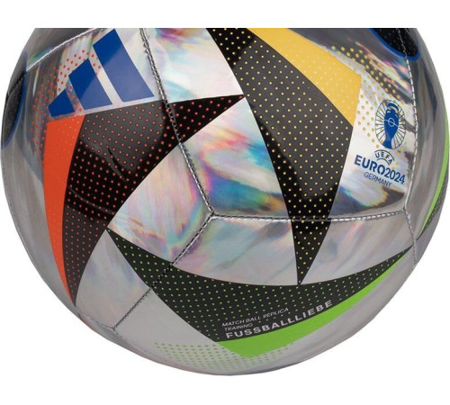 Футбольний м'яч Adidas Euro24 Fussballliebe Training Foil сріблястий IN9368 розмір 4 Футбольний м'яч Adidas Euro24 Fussballliebe Training Foil сріблястий IN9368 розмір 4