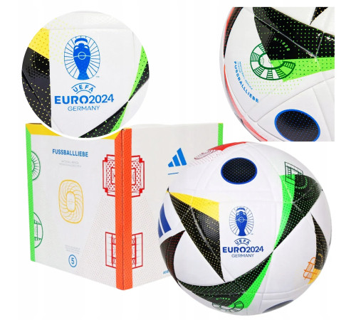 Футбольний м'яч Adidas Fussballliebe Euro 2024 League Box розмір 5, біло-чорний