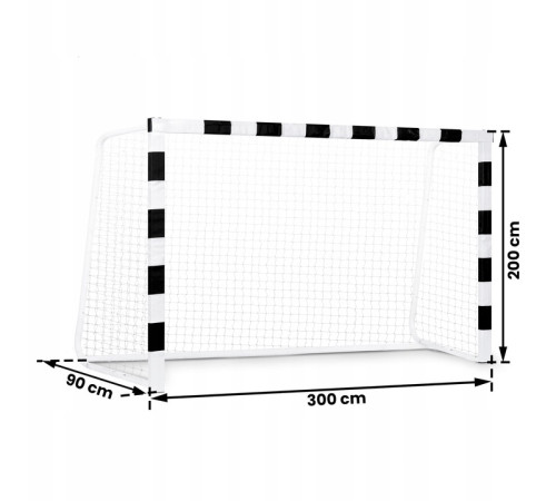 Ворота футбольні Neo-Sport NS-465 300 х 200 x 90 см, чорно-білі