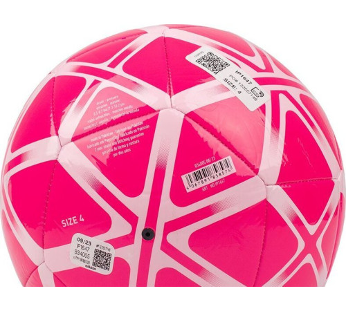 М'яч футбольний Adidas Starlancer Club IP1647 розмір 4, рожево-білий
