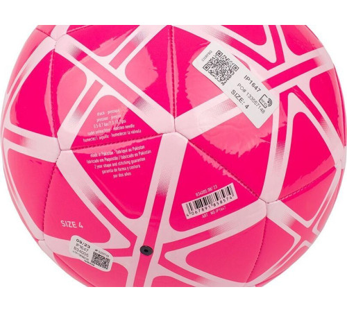М'яч футбольний Adidas Starlancer Club IP1647 розмір 4, рожево-білий