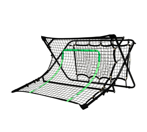 Сітка тренувальна для футболу VIRTUFIT REBOUNDER COMBI KICKBACK 113 х 106 х 61 см, чорно-зелена
