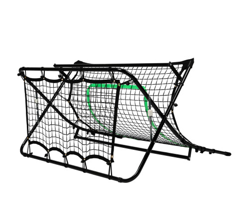 Сітка тренувальна для футболу VIRTUFIT REBOUNDER COMBI KICKBACK 113 х 106 х 61 см, чорно-зелена