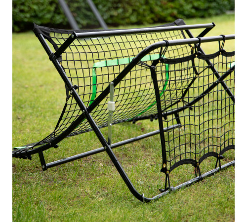 Сітка тренувальна для футболу VIRTUFIT REBOUNDER COMBI KICKBACK 113 х 106 х 61 см, чорно-зелена