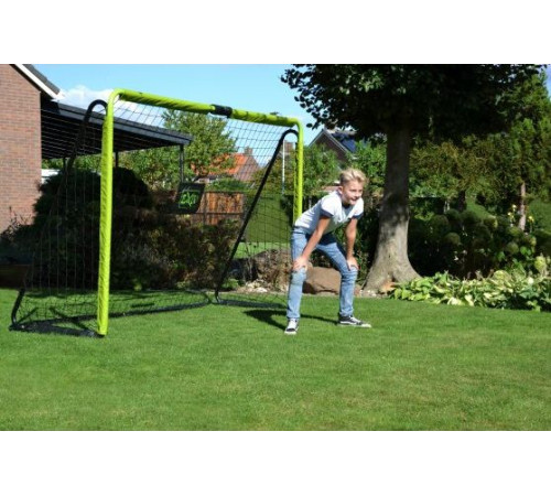 Ворота футбольні EXIT Tempo 300 х 200 см, чорно-зелені