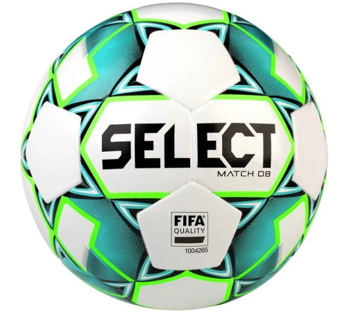 М'яч футбольний Select MATCH DB FIFA v23 розмір 5, біло-зелений