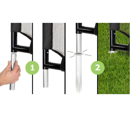 Ворота футбольні EXIT Coppa 220 х 170 см, чорні