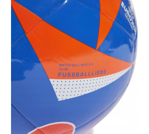 М'яч футбольний Adidas Euro24 Club Fussballliebe IN9373 розмір 4, синьо-помаранчевий М'яч футбольний Adidas Euro24 Club Fussballliebe IN9373 розмір 4, синьо-помаранчевий