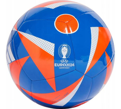 М'яч футбольний Adidas Euro24 Club Fussballliebe IN9373 розмір 4, синьо-помаранчевий М'яч футбольний Adidas Euro24 Club Fussballliebe IN9373 розмір 4, синьо-помаранчевий