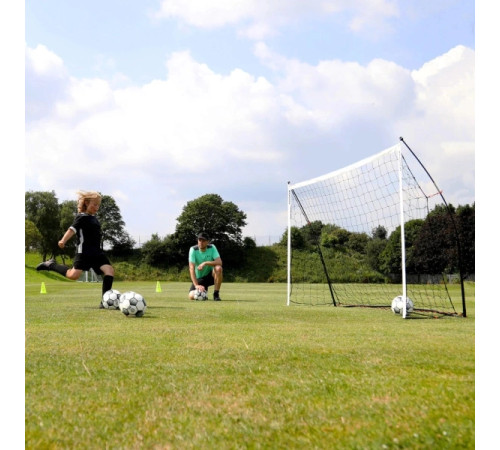Ворота футбольні Quickplay Kickster 240×150 см, чорно-білі
