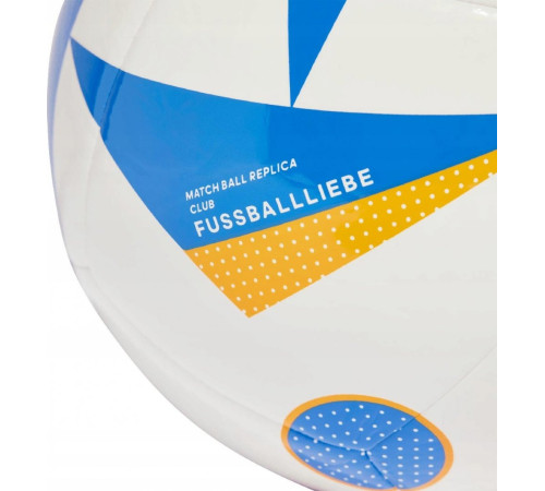 М'яч футбольний Adidas Euro24 Club Fussballliebe IN9371 розмір 4, біло-блакитний М'яч футбольний Adidas Euro24 Club Fussballliebe IN9371 розмір 4, біло-блакитний