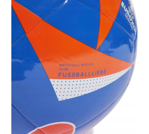 М'яч футбольний Adidas Euro24 Club Fussballliebe IN9373 розмір 3, синьо-помаранчевий М'яч футбольний Adidas Euro24 Club Fussballliebe IN9373 розмір 3, синьо-помаранчевий