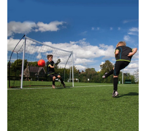 Ворота футбольні QUICKPLAY Kickster 2в1 з ребаундером 240 х 150 см, чорні