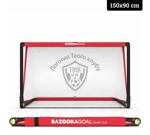 Ворота футбольні BazookaGoal 150 х 90 см 4шт, червоно-білі