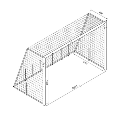 Ворота футбольні Yakimasport BR0003 300 x 155 см, білі
