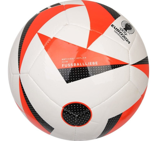 М'яч футбольний Adidas Euro24 Fussballliebe IN9372 розмір 3, біло-червоний М'яч футбольний Adidas Euro24 Fussballliebe IN9372 розмір 3, біло-червоний