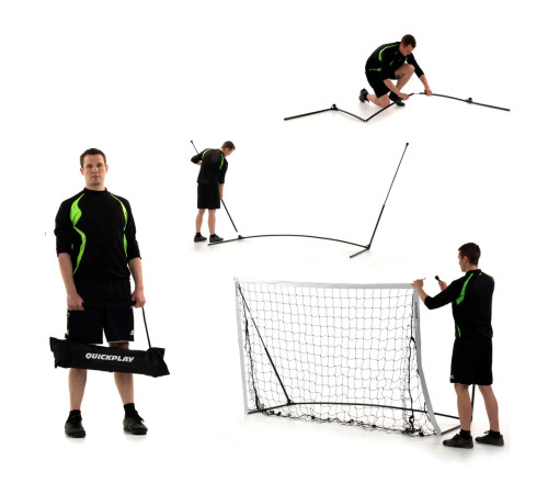 Футбольні ворота QUICKPLAY Kickster 150 х 100 см, чорно-білі