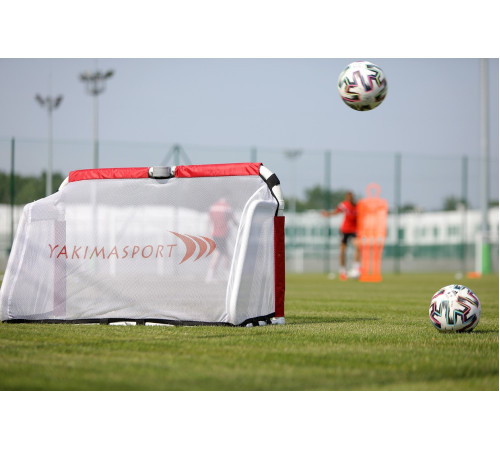 Ворота футбольні Yakimasport ACADEMY 120 х 80 см, червоно-білі