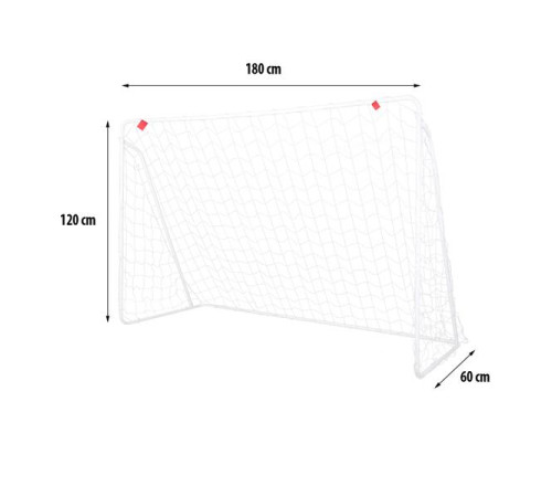 Ворота футбольні NILS BR8182 180 х 120 х 60 см, білі