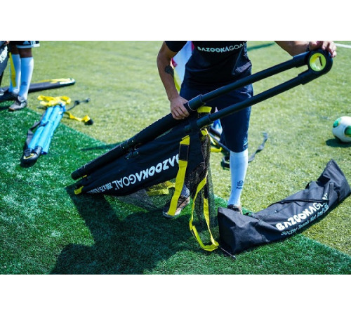 Ворота футбольні BAZOOKAGOAL XL 180x90, чорно-жовті