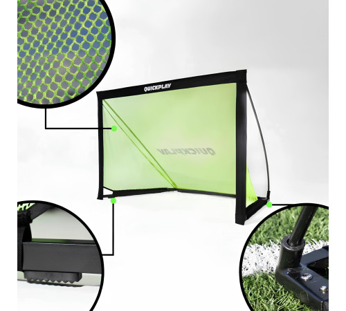 Ворота футбольні Quickplay Kickster Pro 150 х 100 см, чорно-зелені
