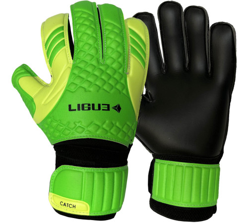 Рукавички воротарські Ligue Catch neon р. 9, чорно-зелені