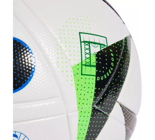 М'яч футбольний Adidas Euro24 Fussballliebe IN9369 розмір 5, чорно-білий М'яч футбольний Adidas Euro24 Fussballliebe IN9369 розмір 5, чорно-білий