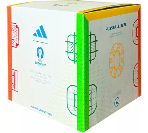 М'яч футбольний Adidas Euro24 Fussballliebe IN9369 розмір 5, чорно-білий М'яч футбольний Adidas Euro24 Fussballliebe IN9369 розмір 5, чорно-білий