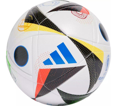 М'яч футбольний Adidas Euro24 Fussballliebe IN9369 розмір 5, чорно-білий М'яч футбольний Adidas Euro24 Fussballliebe IN9369 розмір 5, чорно-білий