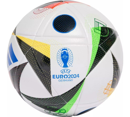 М'яч футбольний Adidas Euro24 Fussballliebe IN9369 розмір 5, чорно-білий М'яч футбольний Adidas Euro24 Fussballliebe IN9369 розмір 5, чорно-білий