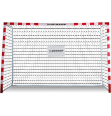 Ворота футбольні DUNLOP ALLROUND 300 x 200 x 110 см, червоно-білі
