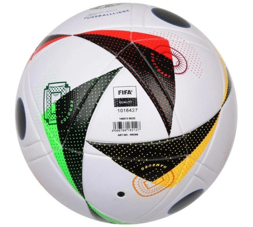 М'яч футбольний Adidas Euro24 Fussballiebe League IN9367 розмір 5, біло-чорний