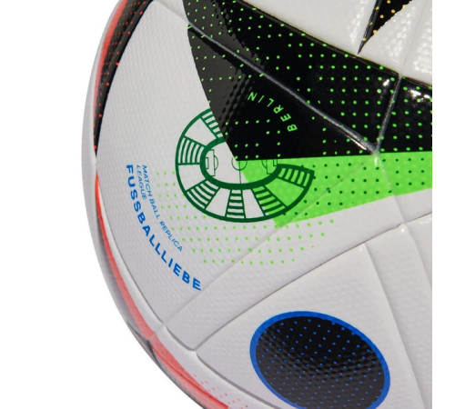 М'яч футбольний Adidas Euro24 Fussballiebe League IN9367 розмір 5, біло-чорний