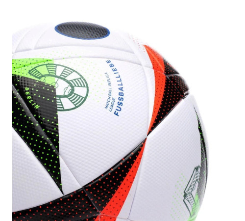 М'яч футбольний Adidas Euro24 Fussballiebe League IN9367 розмір 5, біло-чорний