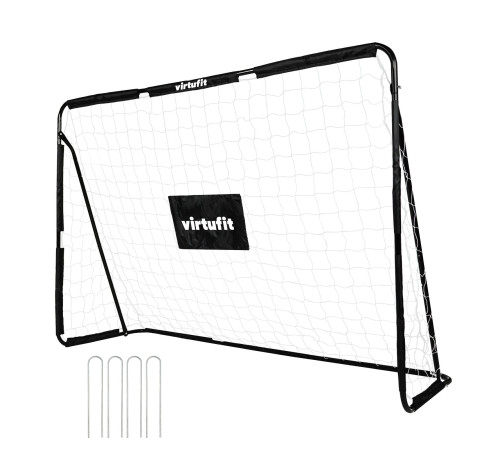 Ворота футбольні VIRTUFIT з мішенню 180 х 120 х 60 см, чорно-білі