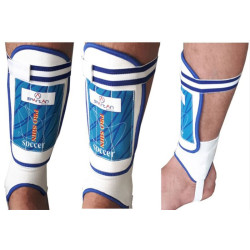 Щитки футбольні для гомілок Spartan Sport L 24 х 15,5 см, біло-сині