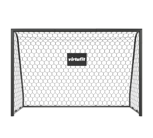 Ворота футбольні VIRTUFIT PREMIUM HEAVY DUTY 240 x 85 х 160 см, чорні