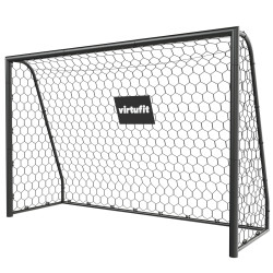 Ворота футбольні VIRTUFIT PREMIUM HEAVY DUTY 240 x 85 х 160 см, чорні