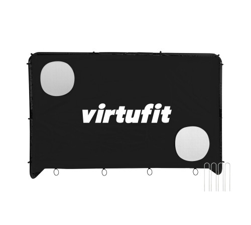 Ворота футбольні VIRTUFIT PRO з мішенню 120 х 80 х 60 см, чорні