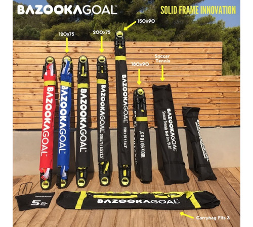 Ворота футбольні BAZOOKAGOAL 120 х 75 см, чорно-жовті