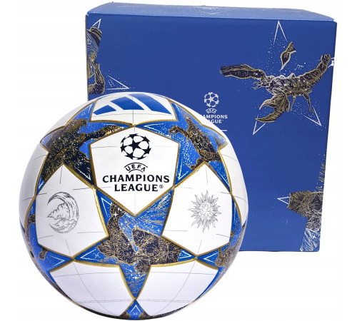 Футбольний м'яч Adidas UCL League BOX 2025 розмір 4, біло-синій