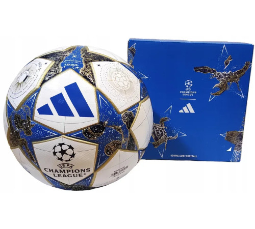 Футбольний м'яч Adidas UCL League BOX 2025 розмір 4, біло-синій