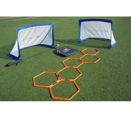 Ворота футбольні YakimaSport POP UP 120 х 80 см, біло-сині