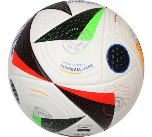 М'яч футбольний Adidas Euro24 Pro IQ3682 розмір 5, біло-чорний М'яч футбольний Adidas Euro24 Pro IQ3682 розмір 5, біло-чорний