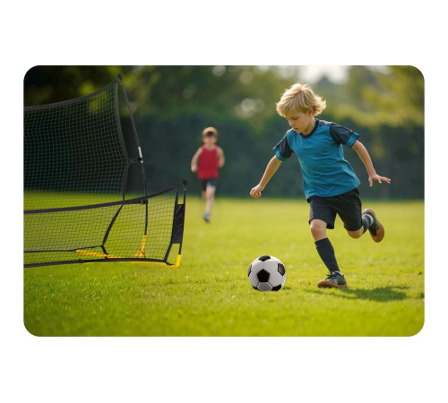 Сітка тренувальна для футболу Neo-Sport 210 х 120 х 91 см, чорно-жовта