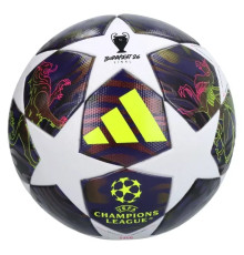 Футбольний м'яч Adidas UCL League Junior 2026 Budapest розмір 4, біло-фіолетовий