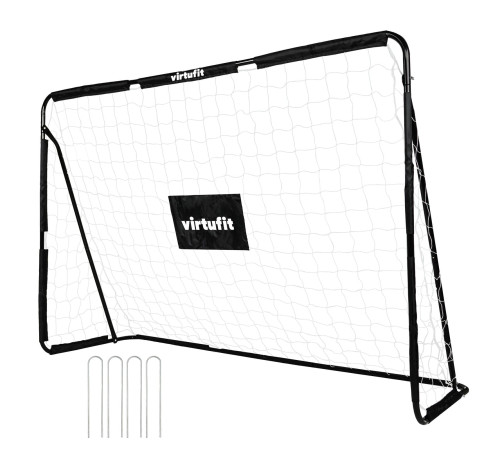 Ворота футбольні VIRTUFIT з мішенню 215 х 150 см, чорно-білі
