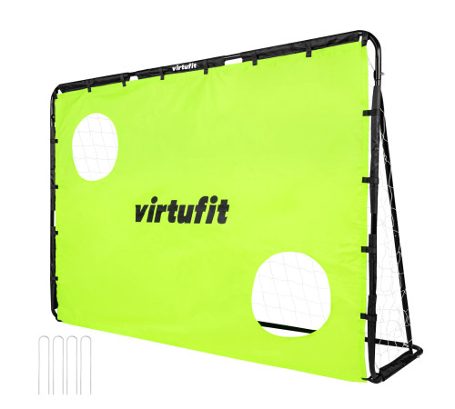Ворота футбольні VIRTUFIT з мішенню 215 х 150 см, чорно-білі