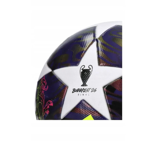 Футбольний м'яч Adidas UCL League Junior 2026 Budapest розмір 4, біло-фіолетовий