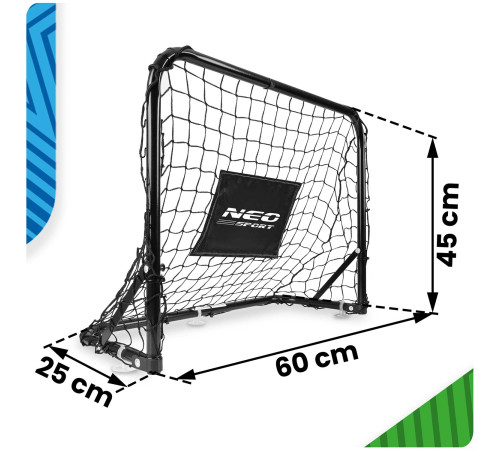 Ворота футбольні Neo‑Sport NS‑486 60 х 45 х 25 см, чорні